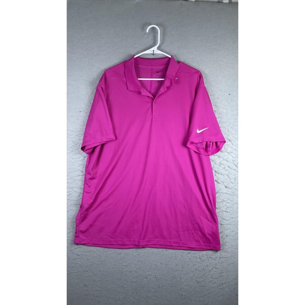 Nike Dri-FIT Golf Polo Shirt Mens XL Pink Short Sleeve Performance Lightweight